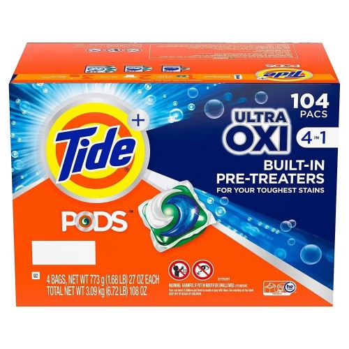 Tide Pods + Ultra OXI 特強四合一洗衣啫喱 (104粒裝)